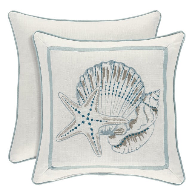 Water's Edge 16 Inch Square Decorative Throw Pillow, AQUA, hi-res image number 0