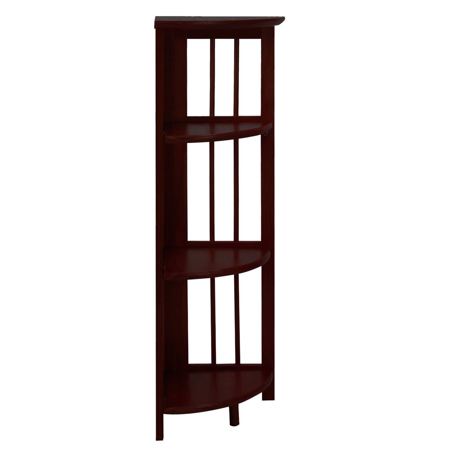 4-Shelf Corner Folding Bookcase - Truffle Brown, , alternate image number 2