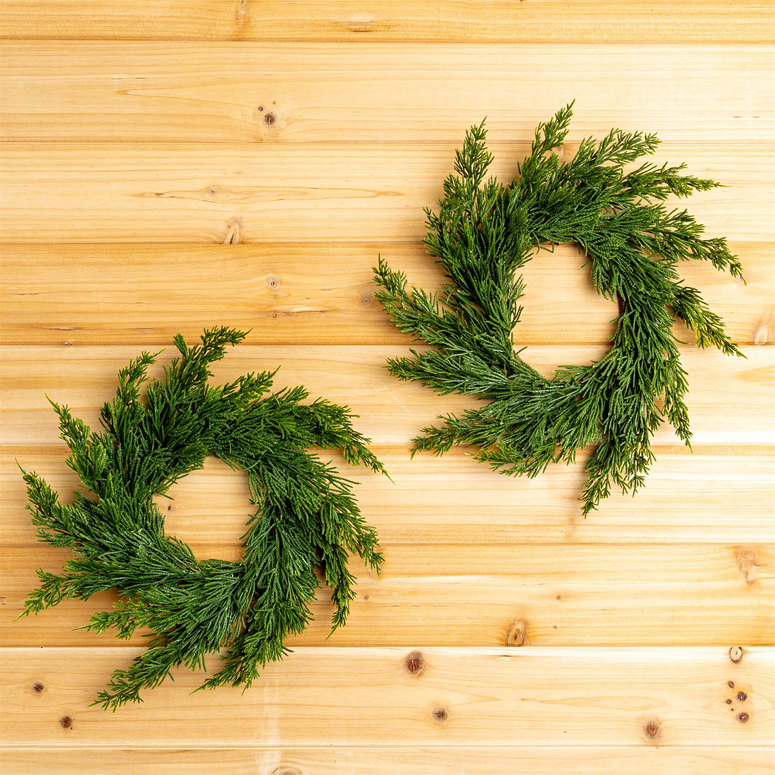 Pine Candle Ring (Set of 2), GREEN, alternate image number 1