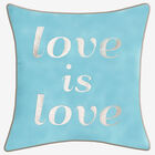 Embroidered "Love Is Love" Decorative Pillow, MINERAL BLUE, hi-res image number null