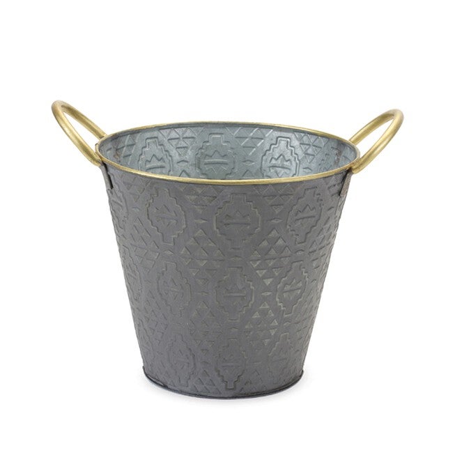 Pail (Set of 3) 9.5 inchesD x 8.25 inchesH, 11.5 inchesD x 9.5 inchesH, 13 inchesD x 10.75 inchesH Metal, GREY, alternate image number 2