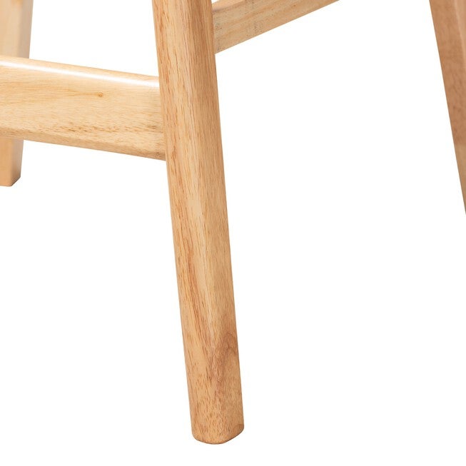 Ulyana Mid-Century Modern Grey Fabric And Natural Brown Finished Wood 2-Piece Counter Stool Set, , alternate image number 4