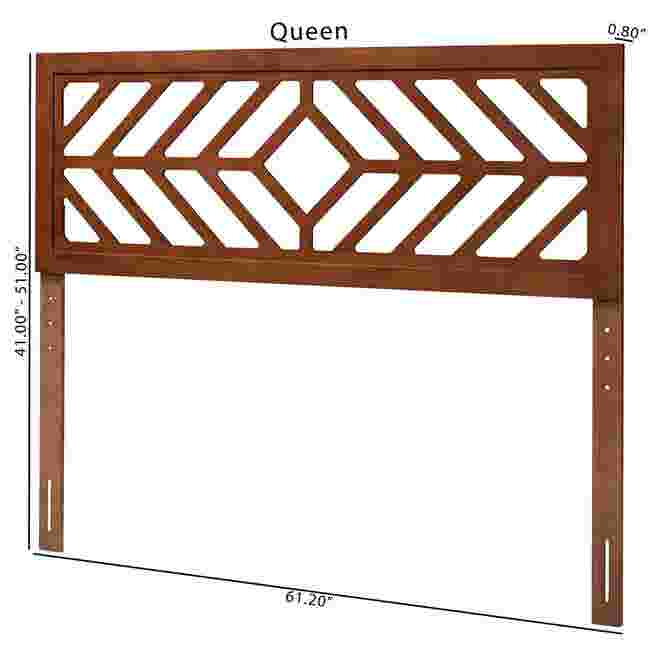 Technical drawing showing dimensions of headboard (queen size)