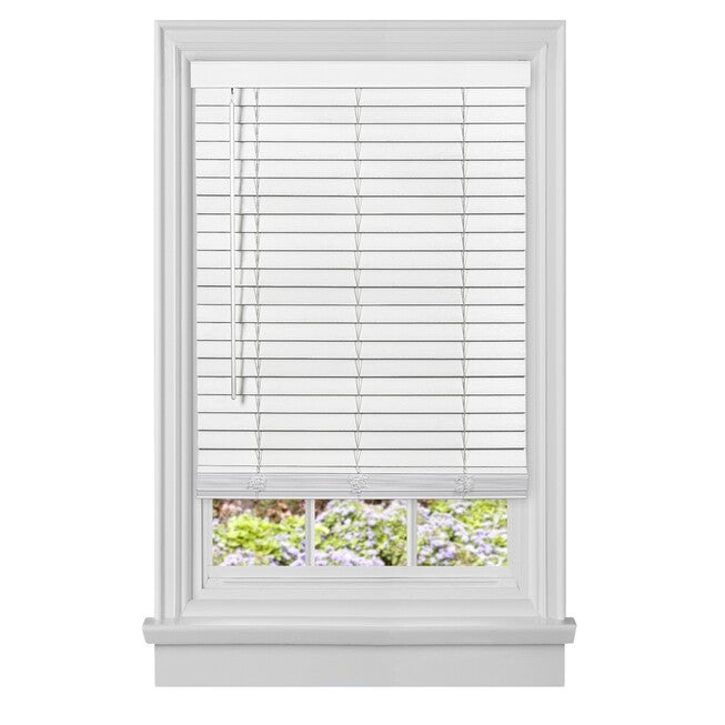 Cordless GII Madera Falsa 2 inches Faux Wood Plantation Blind, WHITE, hi-res image number null