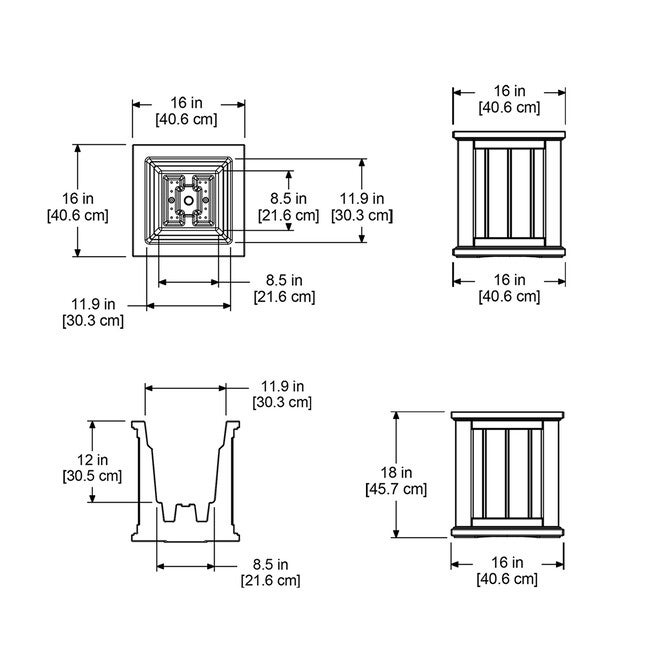 Cape Cod 16x16 Square Planter, , alternate image number 2