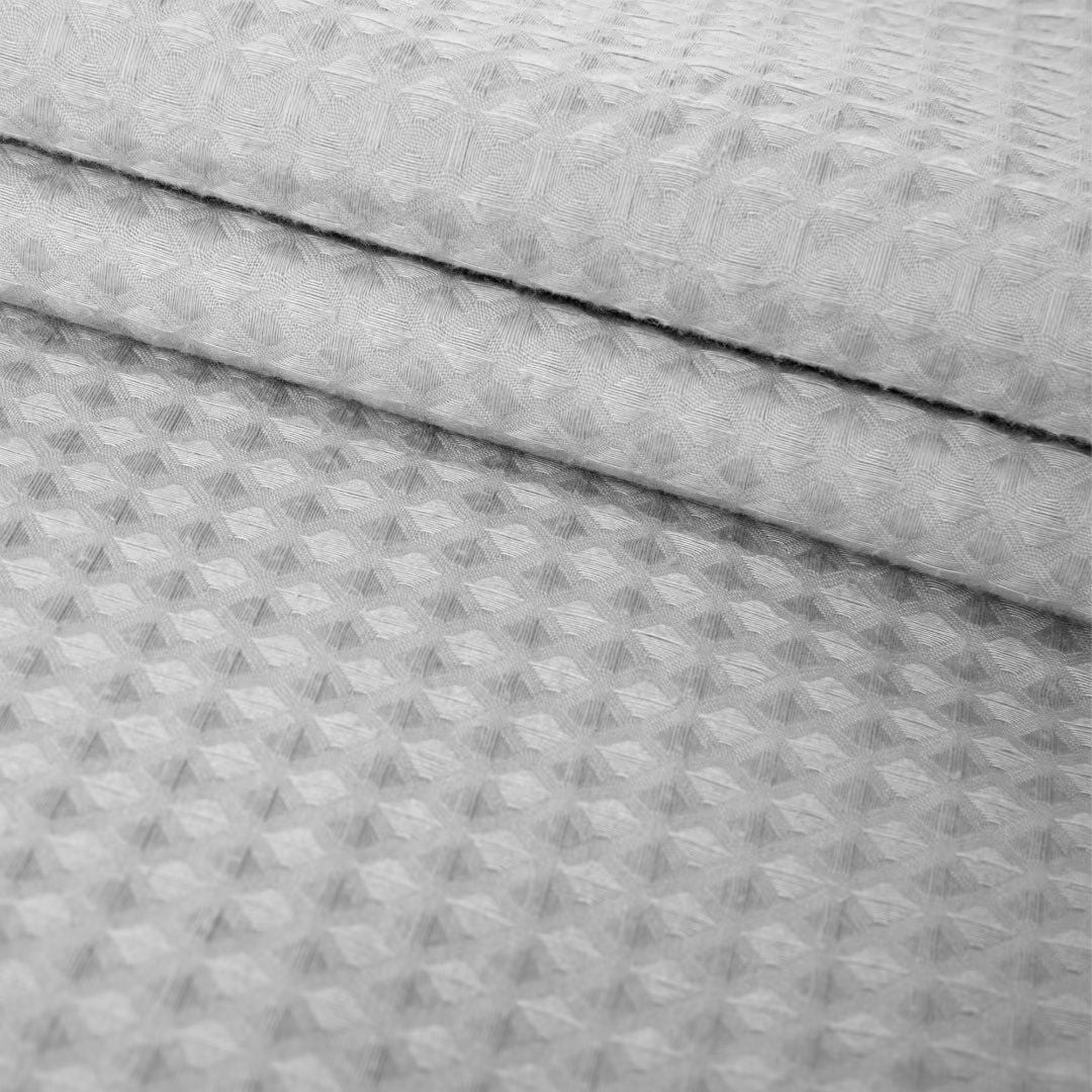 No Hook Cotton Blend Waffle Woven Shower Curtain with Snap-in Liner, GRAY, alternate image number 2