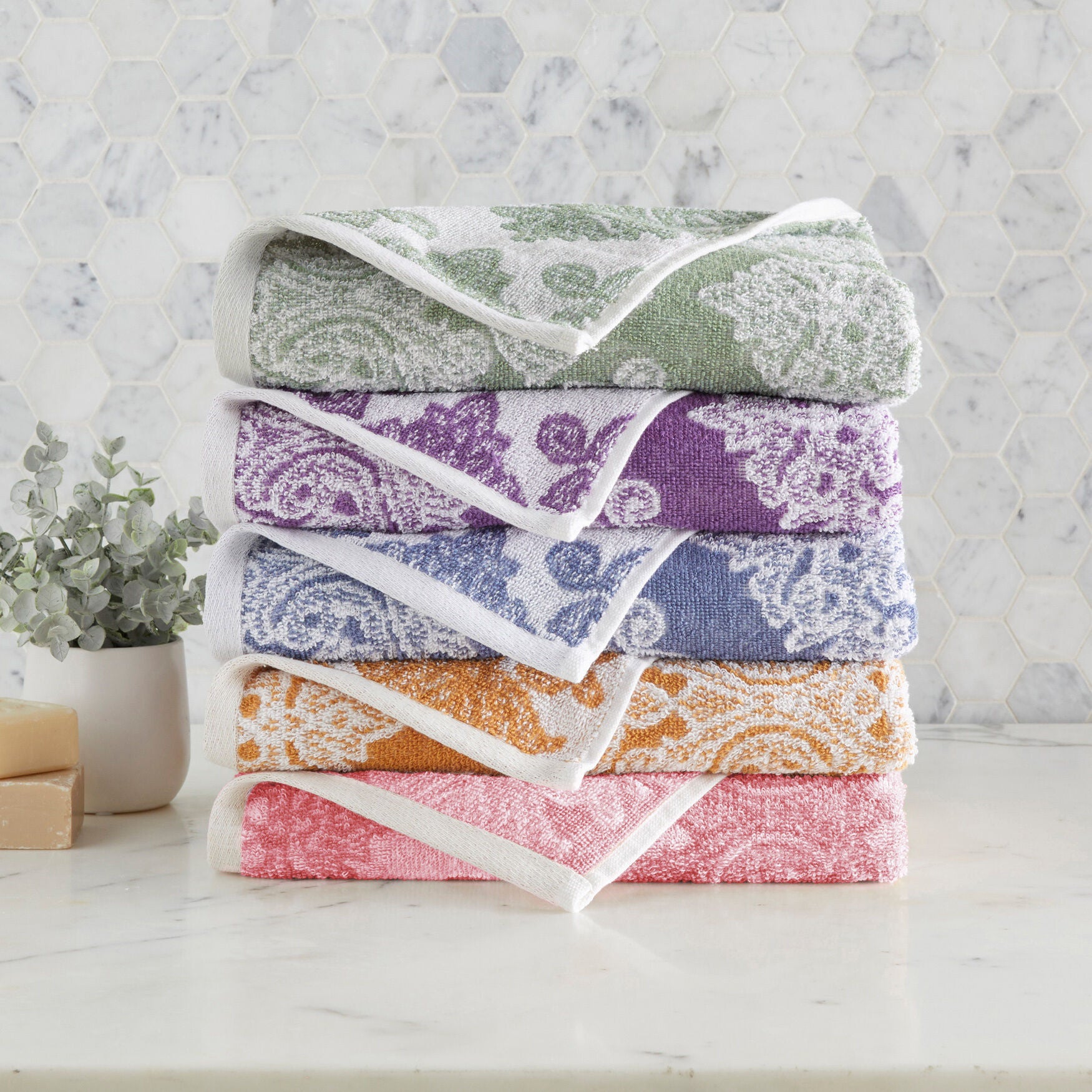 Oversized Damask Bath Sheet, , on-hover image number 1