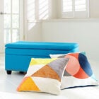 400 lbs. Weight Capacity Extra Wide Studded Ottoman, TURQUOISE, hi-res image number null