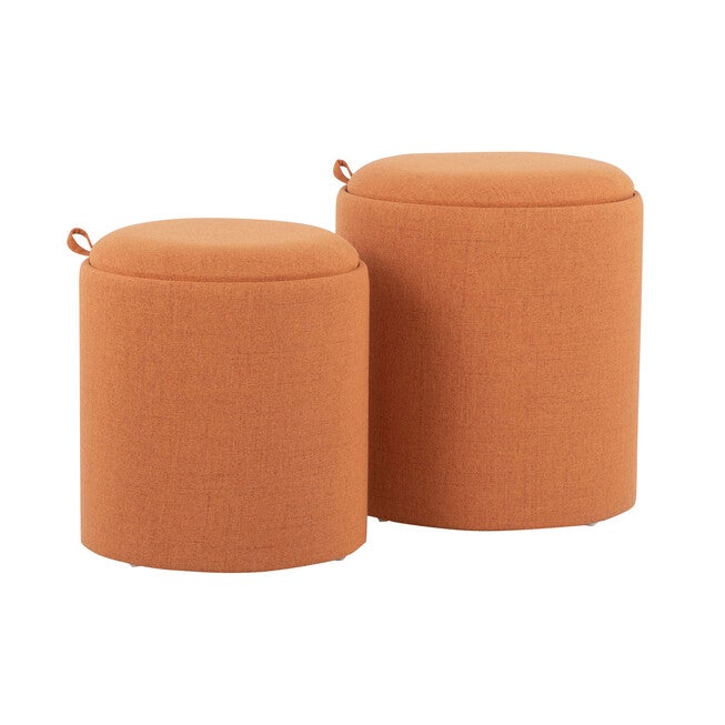 Nesting Ottoman Set, ORANGE NATURAL, hi-res image number 0