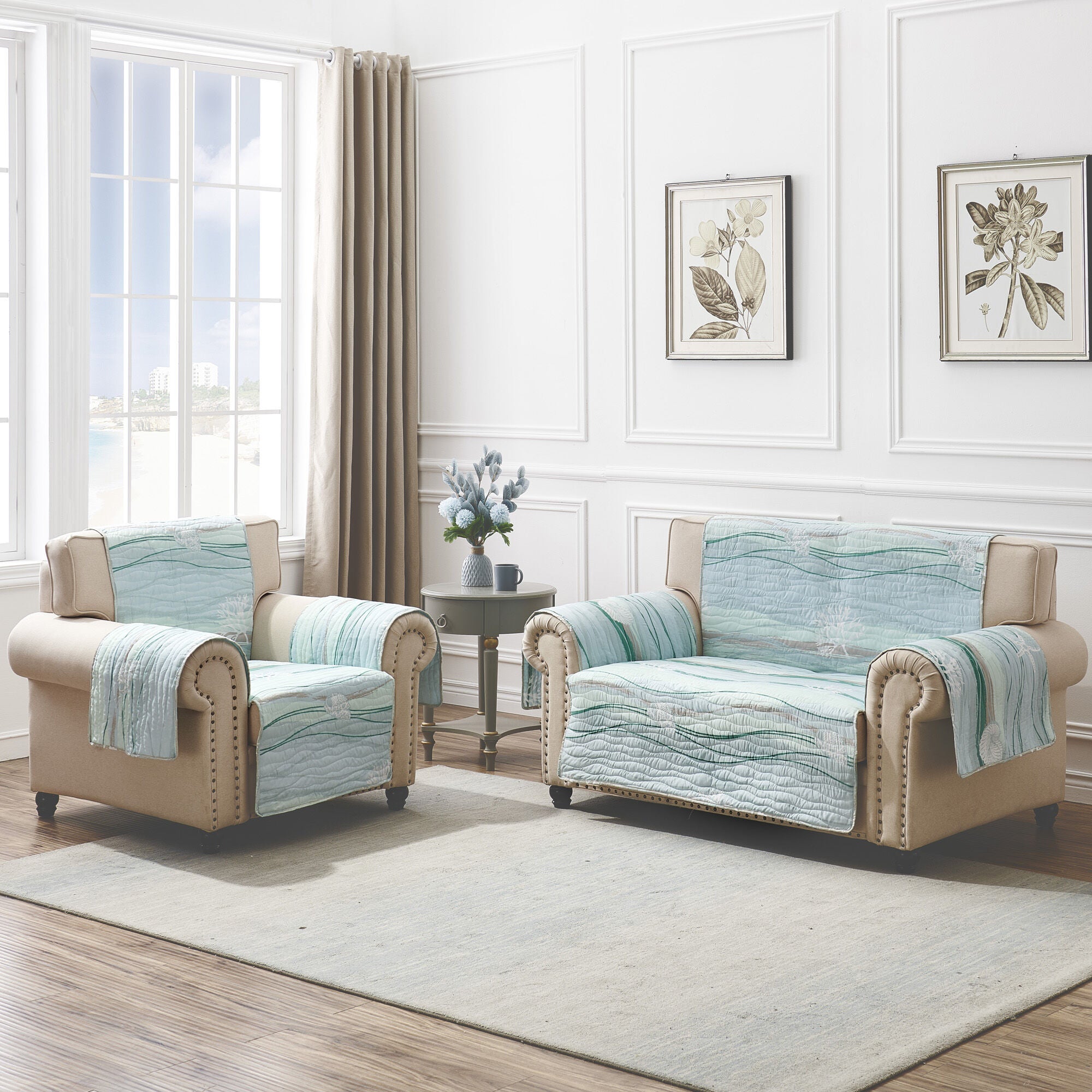 Maui Loveseat Quilted Furniture Protector, MULTI, alternate image number 3