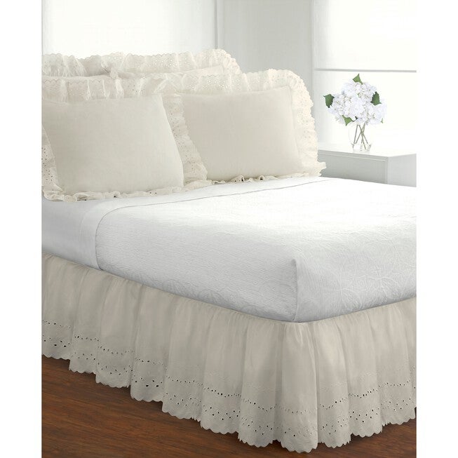 Fresh Ideas Ruffled Eyelet 18 inches Bed Skirt, Twin, , alternate image number 2