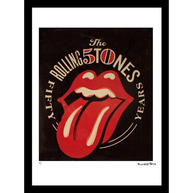 Rolling Stones Tonque 14x18 Framed Print, BLACK RED, hi-res image number 0