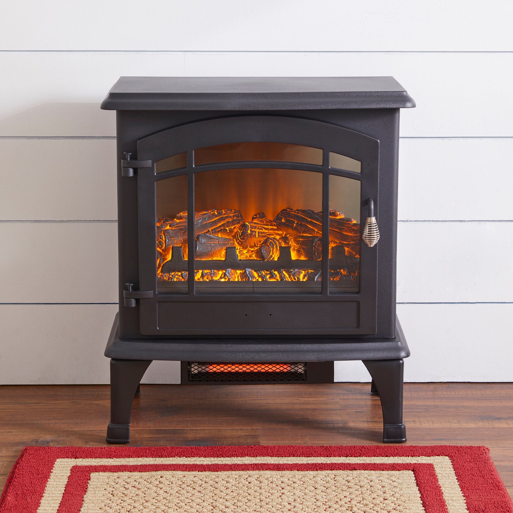 Electric Fireplace Infrared Heater, BLACK, hi-res image number 0