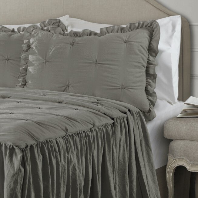 Ravello Pintuck Ruffle Skirt Bedspread 3 Pc Set, , alternate image number null