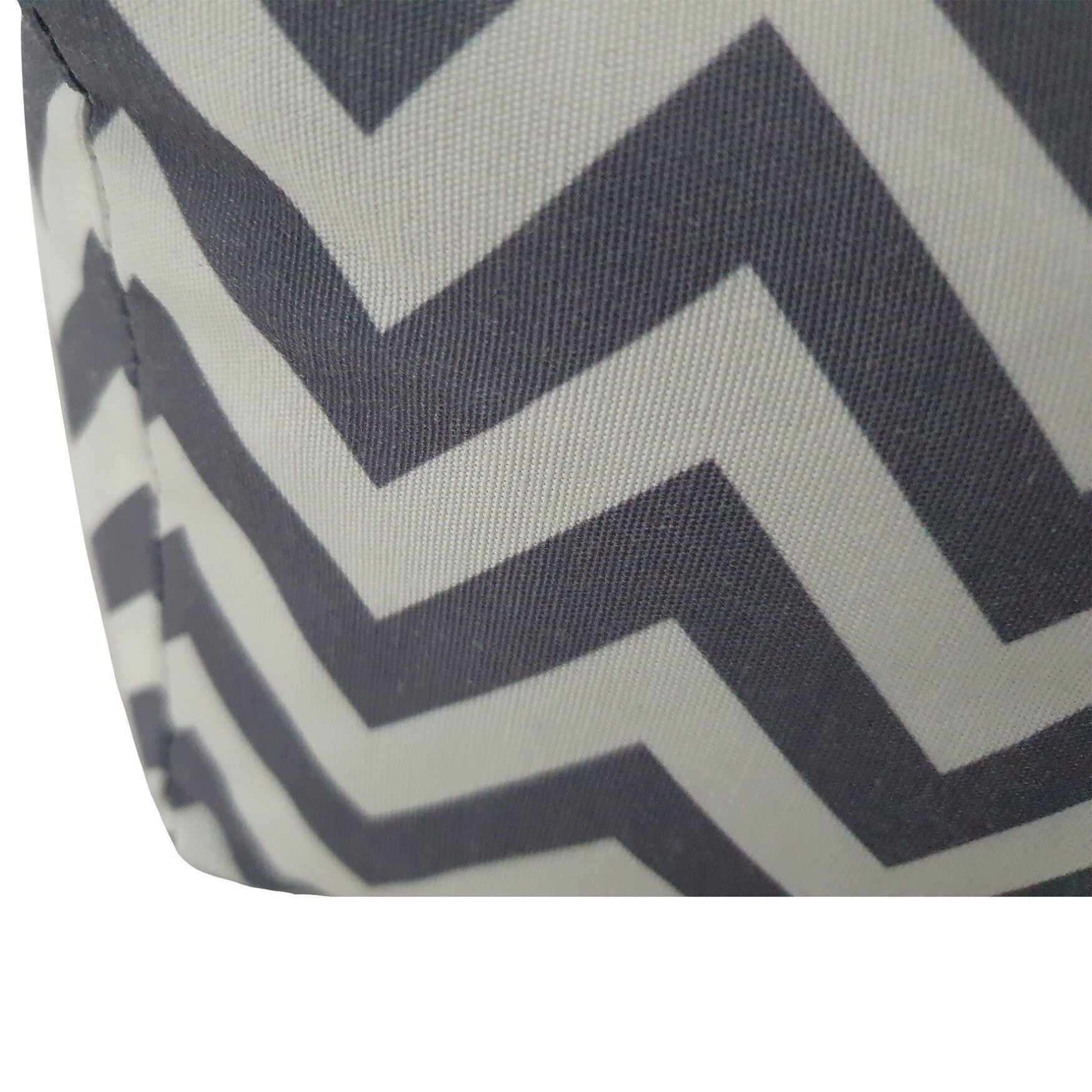 Chevron poly-cotton bolster with detachable faux fur cushion Medium Size, , alternate image number 6