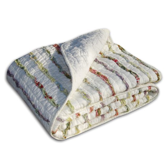 Bella Ruffle Quilted Throw Blanket, , on-hover image number null