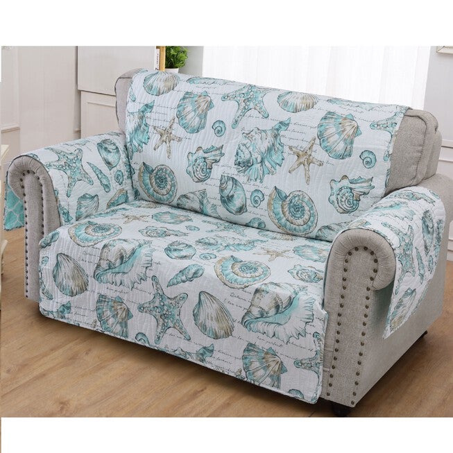 Cruz armchair furniture protector sea-life print on off-white base