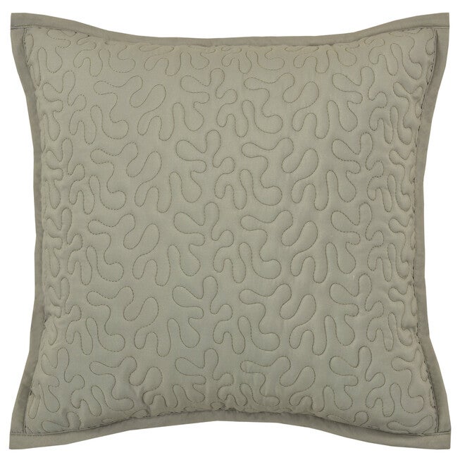 Evergreen 16 Inch Square Quilted Decorative Throw Pillow, SAGE, hi-res image number 0