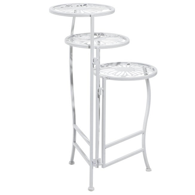 Set Of 3 White Metal Traditional Plantstand, , alternate image number 6