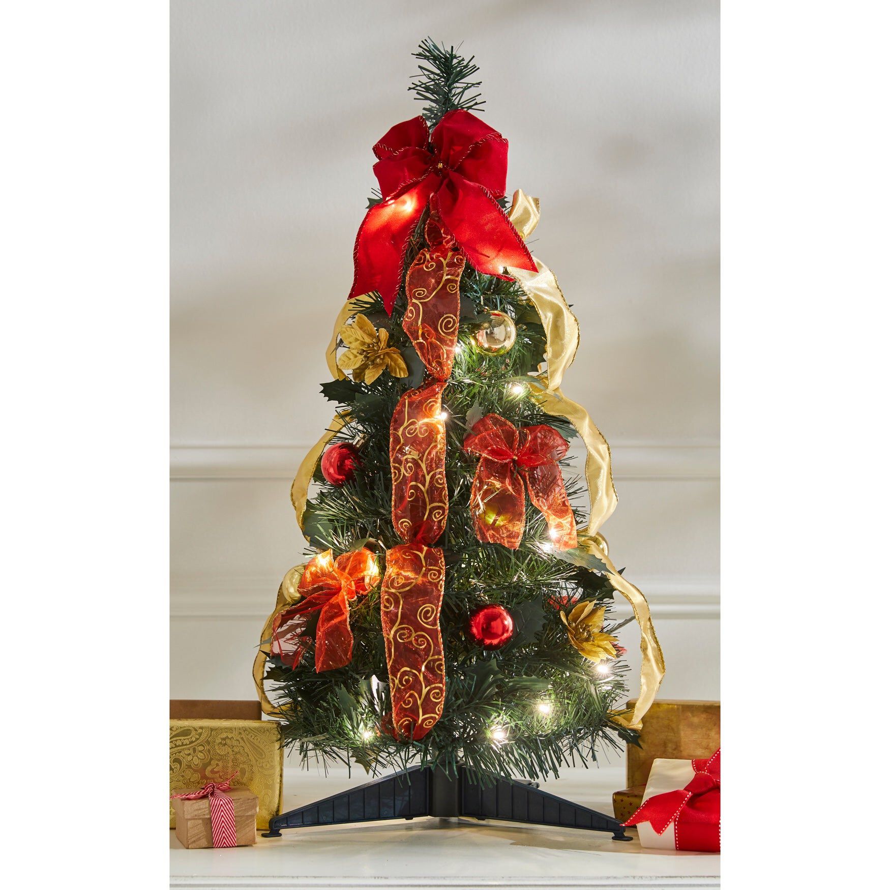 Fully Decorated Pre-Lit 2' Pop-Up Tabletop Christmas Tree