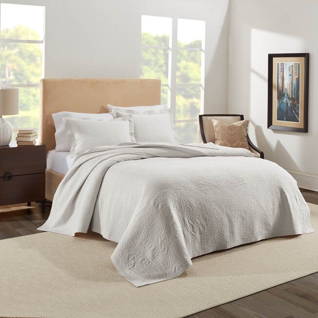 Raphaela European Matelassé Coverlet Set, SOFT GRAY, hi-res image number 0