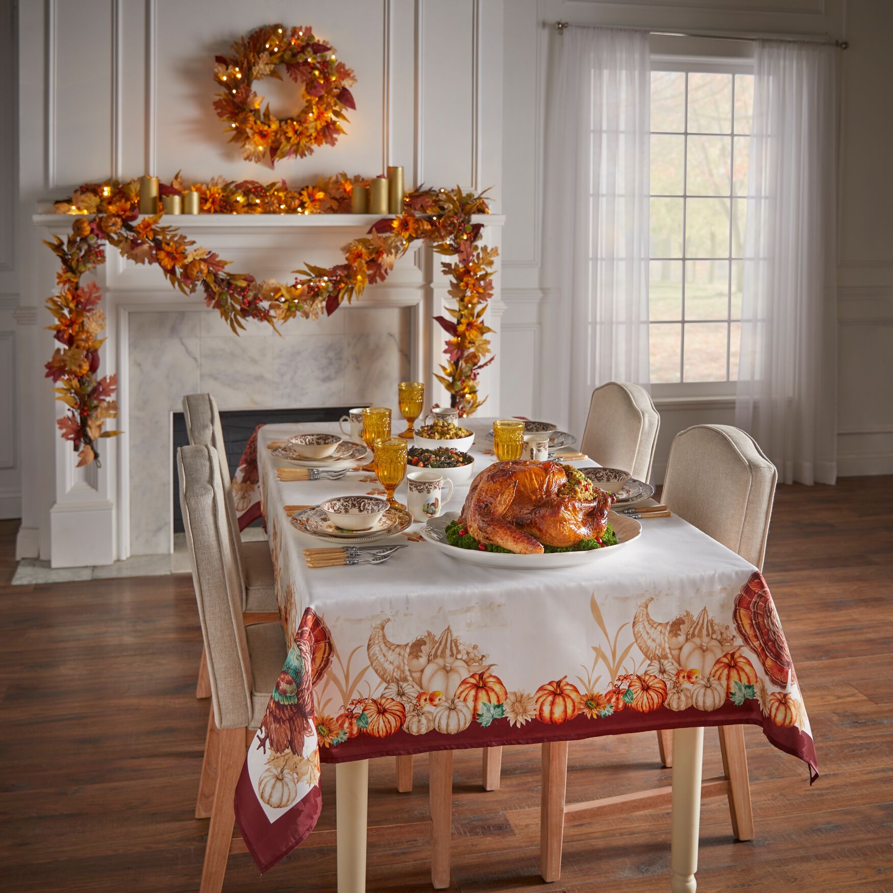 24 inches Pre-Lit Harvest Daisy Wreath, , alternate image number 5