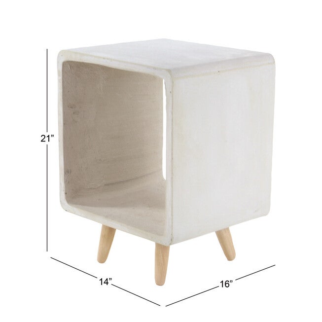 White Fiber Clay Industrial Outdoor Accent Table, , alternate image number 5