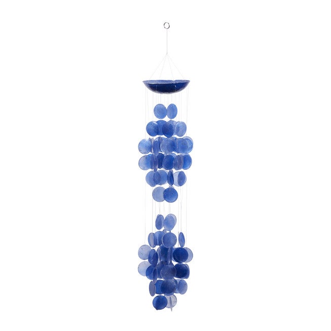 Blue Capiz Coastal Windchime, , on-hover image number 1