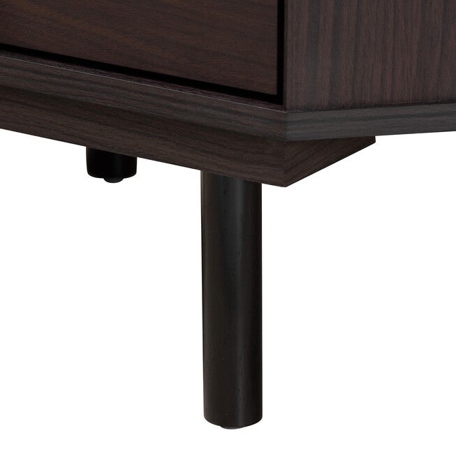 Norwood Modern Transitional Two-Tone Black And Espresso Brown Finished Wood 2-Drawer End Table, , alternate image number null