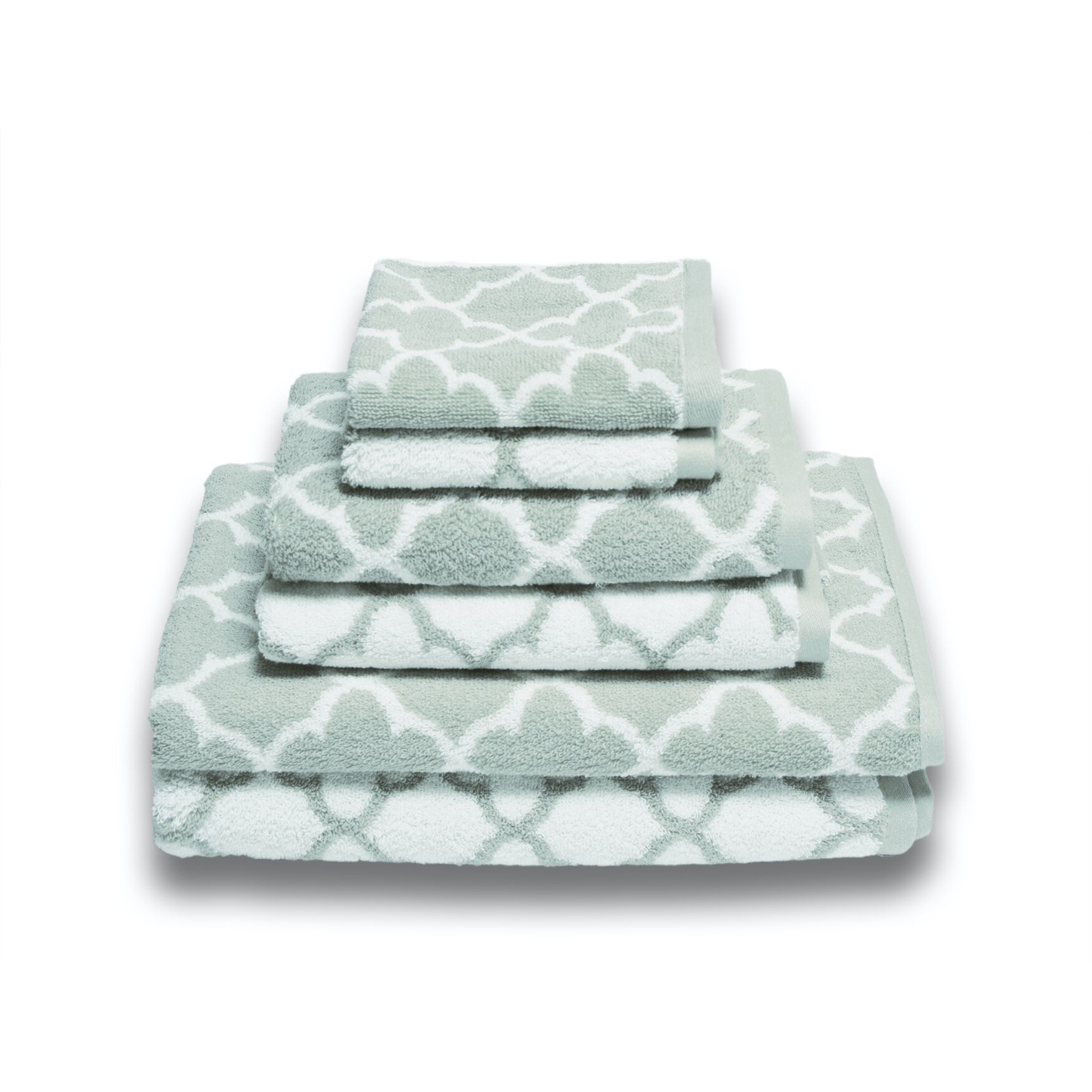Irongate 6Pc Towel Ensemble, SPA BLUE WHITE, hi-res image number 0