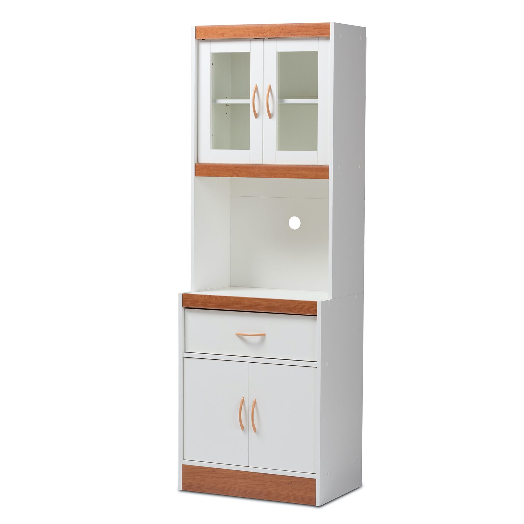 Laurana Kitchen Cabinet And Hutch Furniture, WHITE CHERRY BROWN, hi-res image number 0
