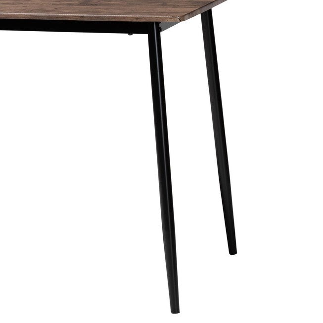 Dalair Industrial Rustic Brown Wood and Metal Dining Table, DARK BROWN, alternate image number null