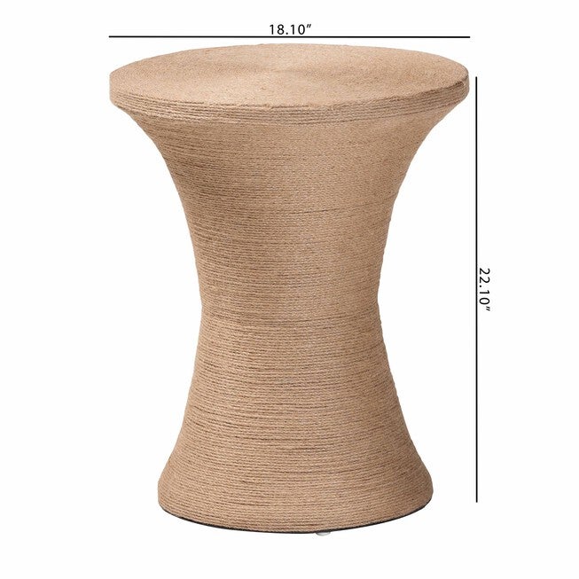 bali & pari Maliyah Japandi Natural Jute Ottoman, NATURAL BROWN, alternate image number 3