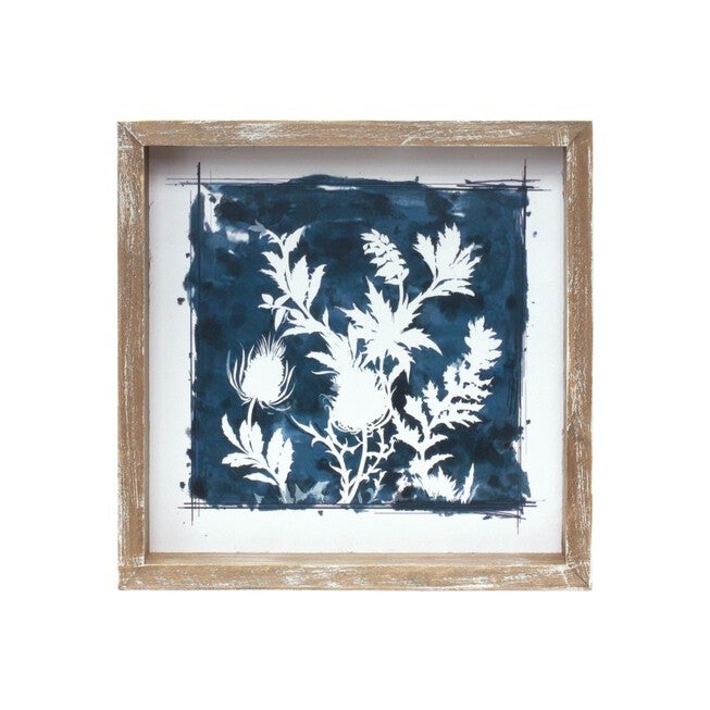 Wood Framed Floral Outline Print (Set of 6), WHITE/BLUE/BROWN, alternate image number 2