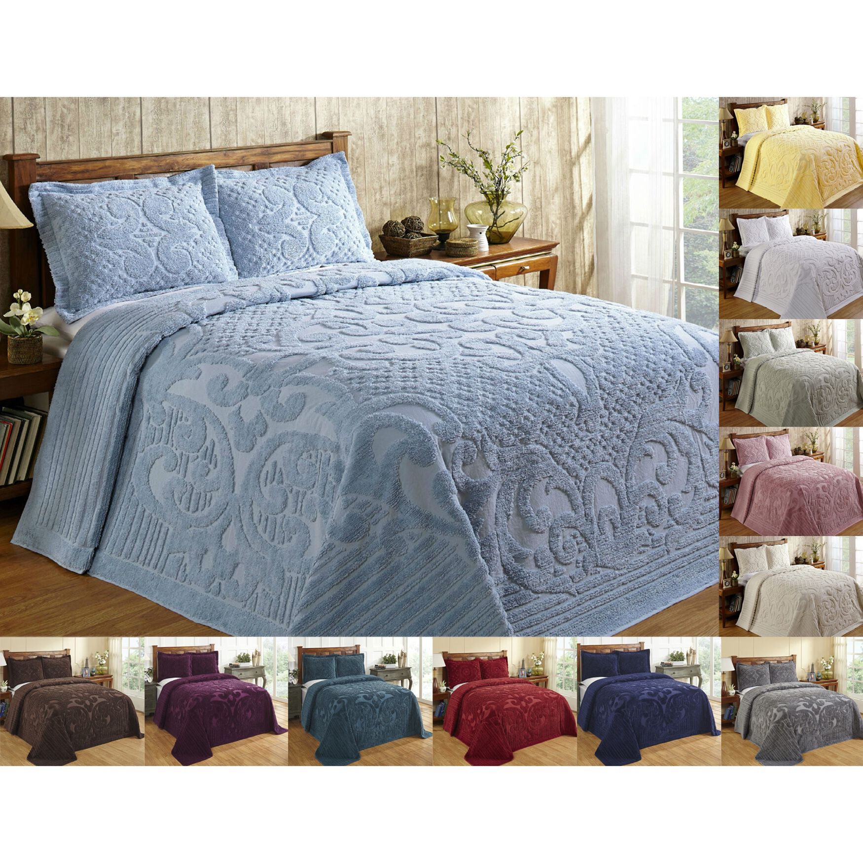Ashton Collection Tufted Chenille Bedspread , , alternate image number 2