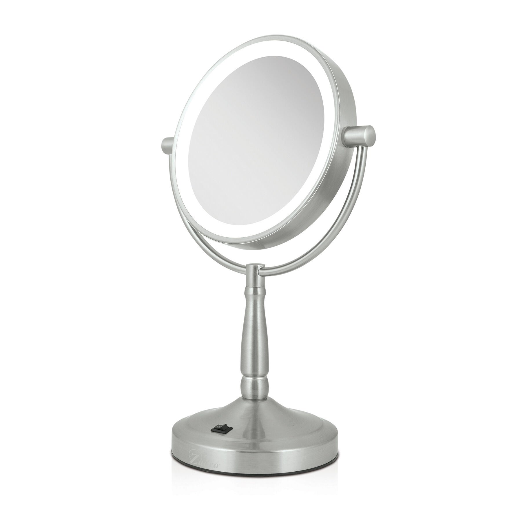 Cordless Dual-Sided LED Lighted Vanity Mirror 5X/1X, , on-hover image number 1
