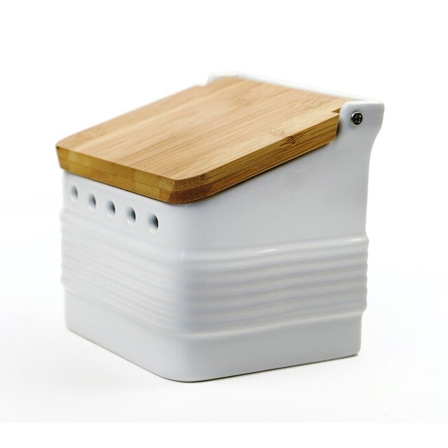 Stoneware Garlic Keeper - White, WHITE, hi-res image number null