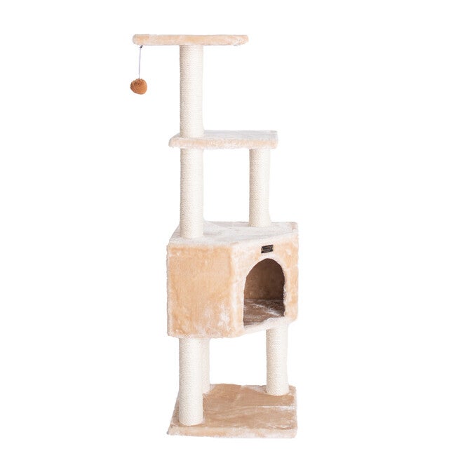 3 Levels Real Wood 48 inches Cat Tower For Kittens Play, , alternate image number null