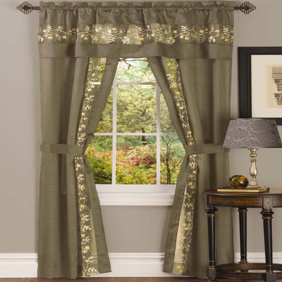 Fairfield 5 Piece Window Curtain Set, TAUPE, hi-res image number null