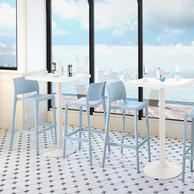 Set of 2 Sensilla Outdoor Stackable Bar Stools, BABY BLUE, hi-res image number 0