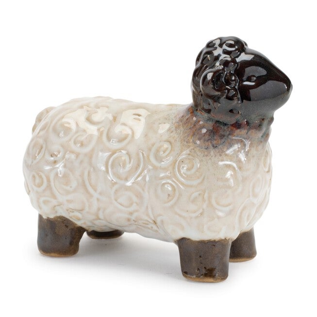 Mini Sheep Figurine (Set of 6), WHITE/BROWN, alternate image number 1