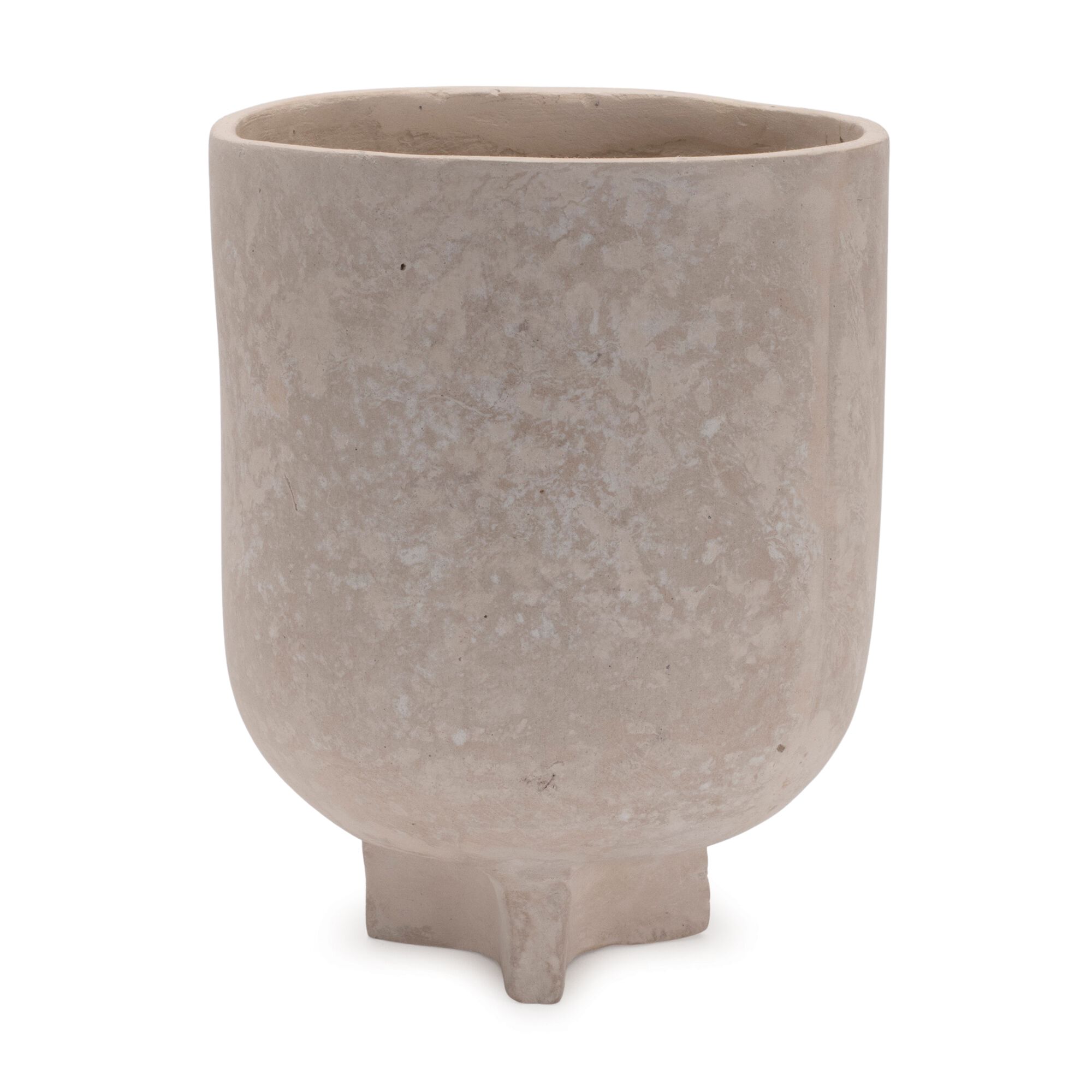 Recycled Paper Chalk Vase 7 inchesH, BEIGE, hi-res image number 0