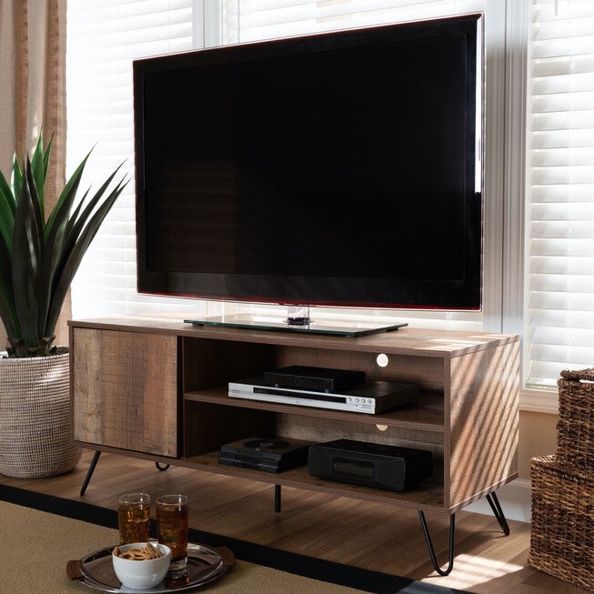 Iver Rustic 1-Door Wood Tv Stand Furniture, , alternate image number null