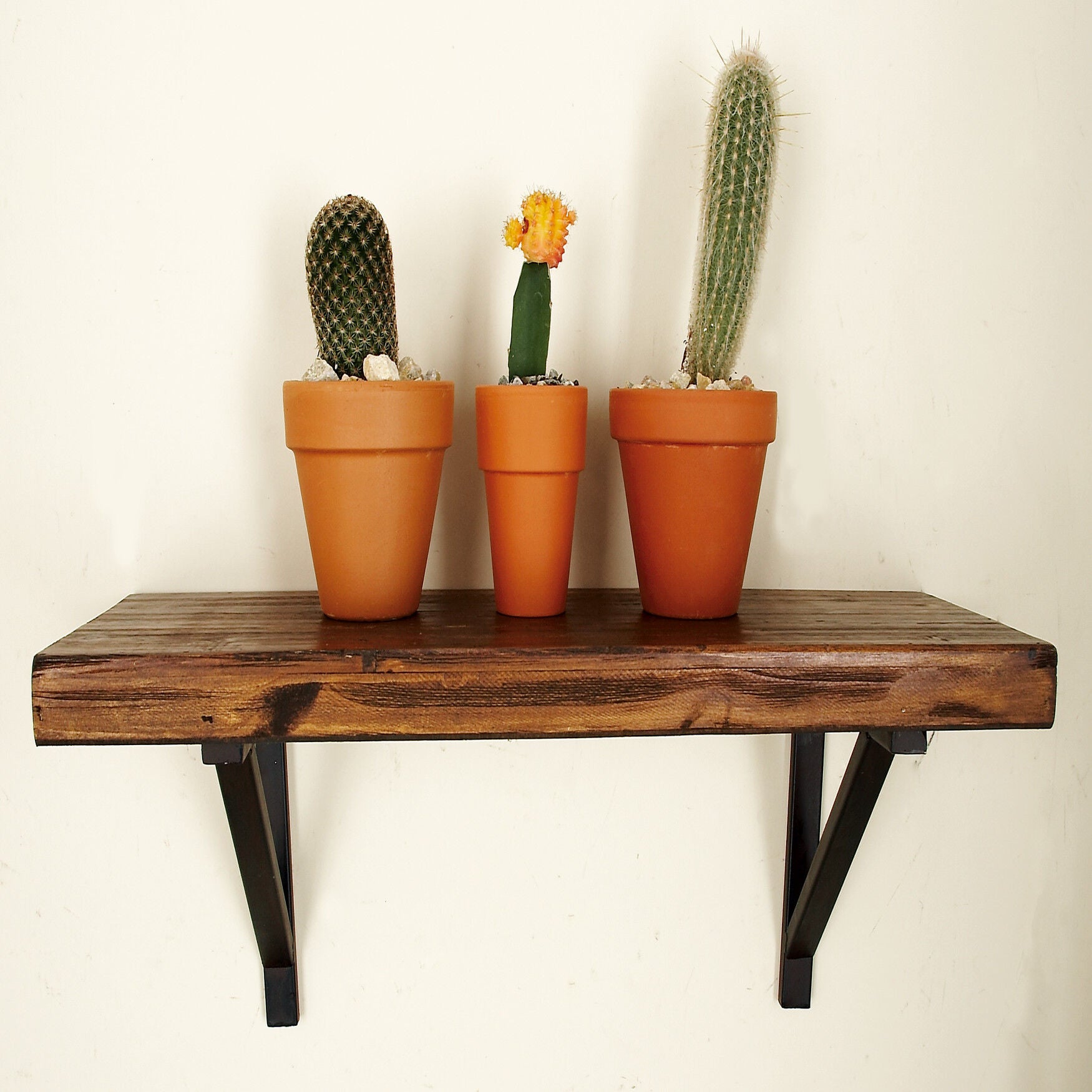 Set Of 3 Brown Wood Industrial Wall Shelf Wall Shelf, , alternate image number 8