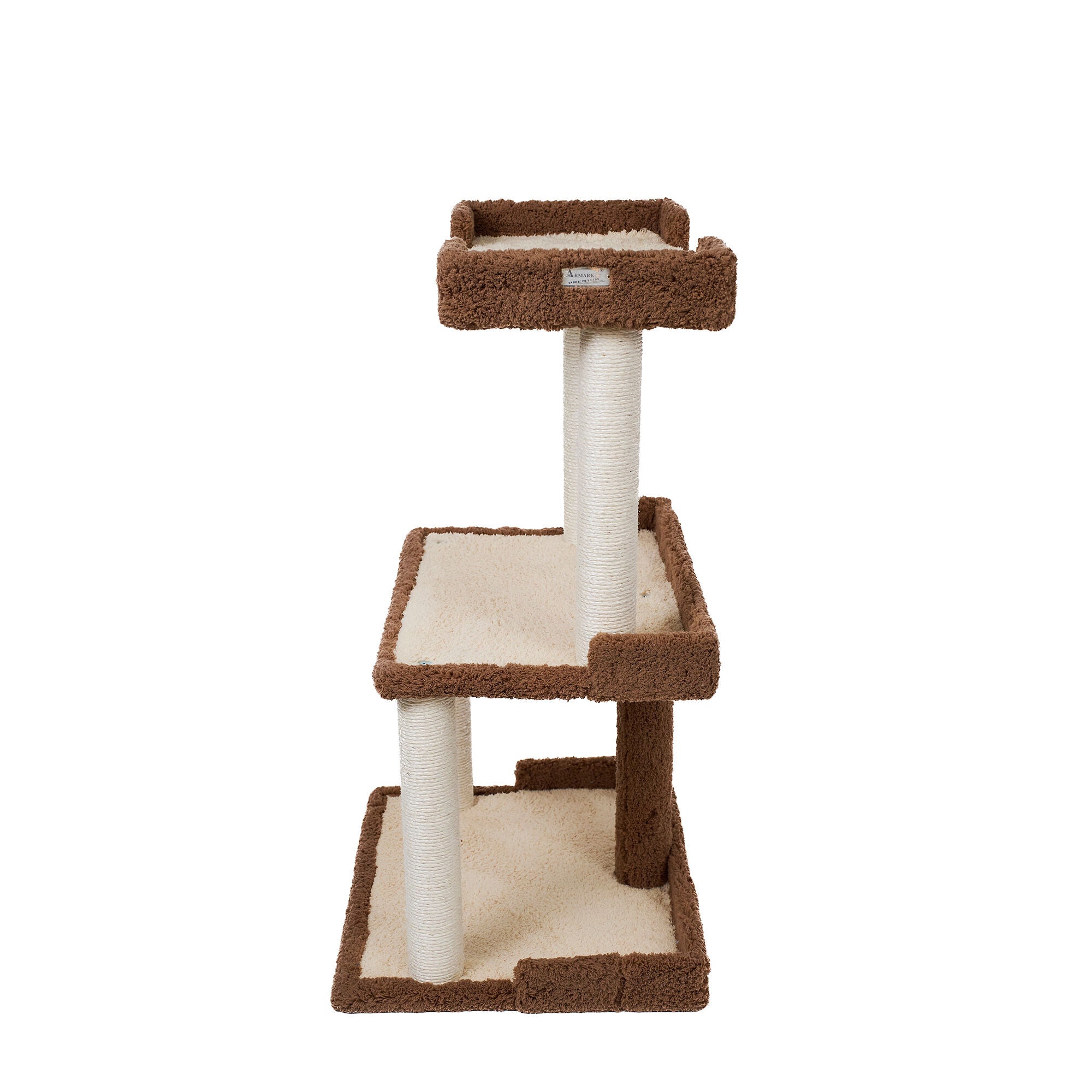 Armarkat Cat Tree for Large Cats: 41 inches Real Wood Tower with Scratching Posts And Perches, COFFEE BROWN, alternate image number 6