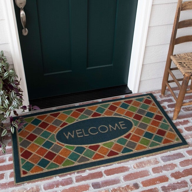 Ornamental Crosshatch Door Mat, , alternate image number null