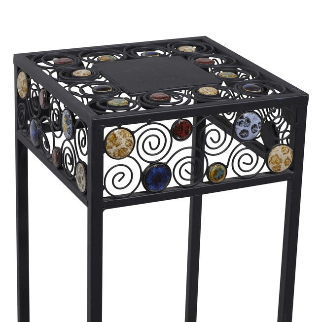 Set Of 3 Black Metal Traditional Plantstand, , alternate image number null