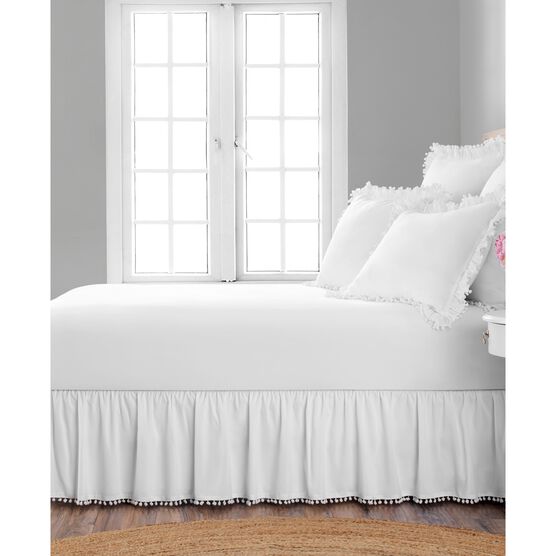 Belles & Whistles Pom Pom Trim 15" Drop Bed Skirt, , on-hover image number null