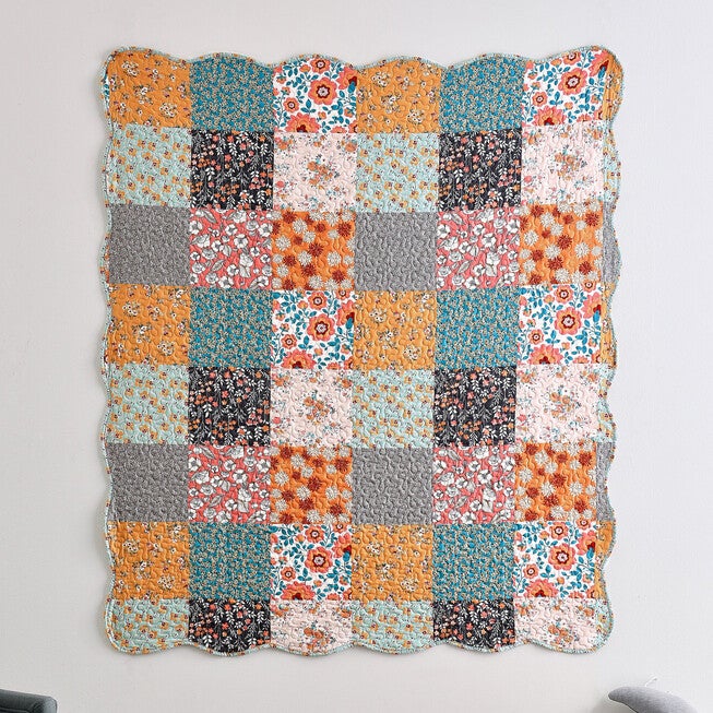 Carlie Calico Throw Blanket, , on-hover image number null
