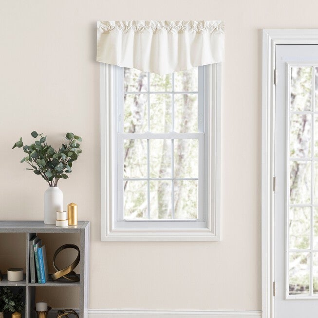 Classic Tailored Curtain Lined Tapered Valance, NATURAL, hi-res image number 0